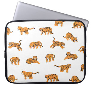 Japanese Tiger: Vintage Doodle Seamless Laptop Sleeve