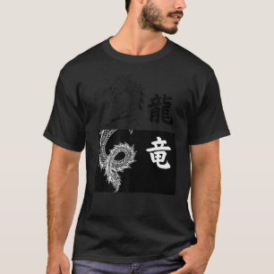 Japanese Tokyo dragon Asian Aesthetic Black & Whit T-Shirt