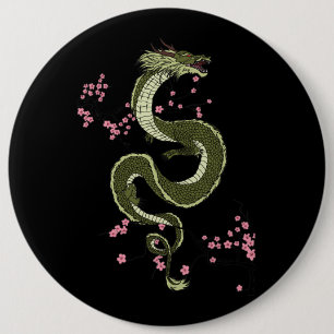 Japanese Tokyo Dragon Asian retro 80’s style 3 6 Cm Round Badge