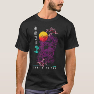 Japanese Tokyo Dragon Asian Retro 80u2019s Style T-Shirt