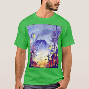 Japanese Tokyo Night Anime Fantasy Asian City Japa T-Shirt