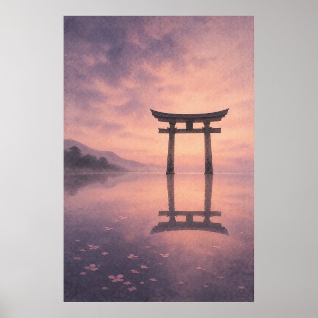 Japanese Torii Gate Japandi Wall Art Poster (Front)