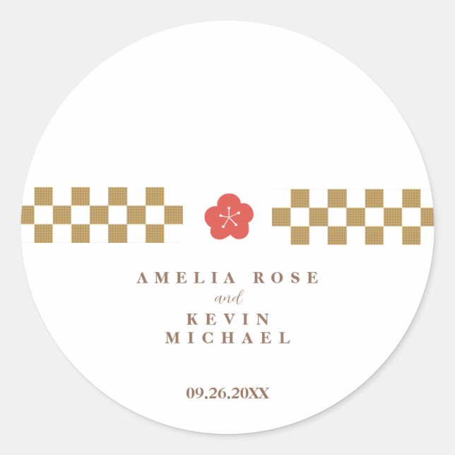 Japanese Touch Bridal Classic Round Sticker (Front)