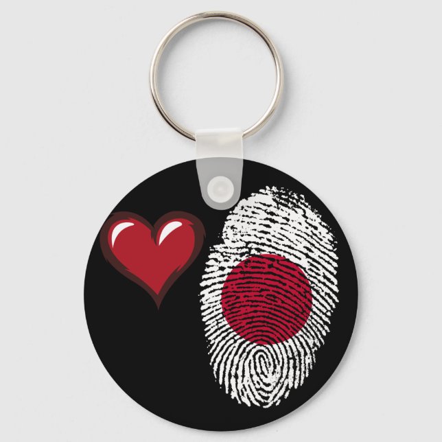 Japanese touch fingerprint flag key ring (Front)