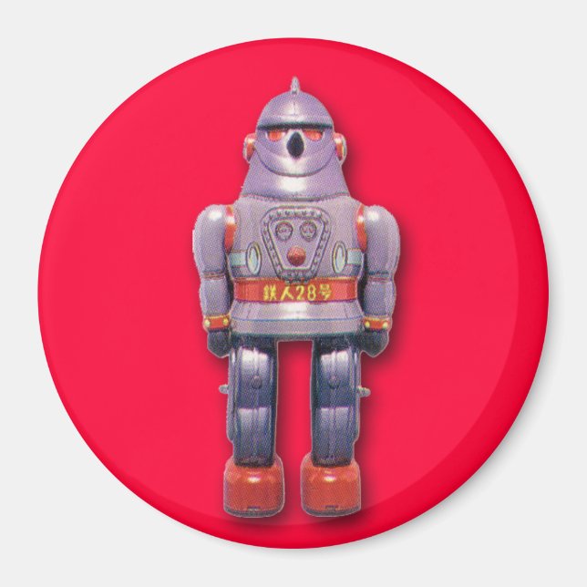 Japanese Toy Robot Round Magnet (Front)