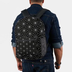 Japanese Traditional Design -Asanoha- geometry Printed Backpack