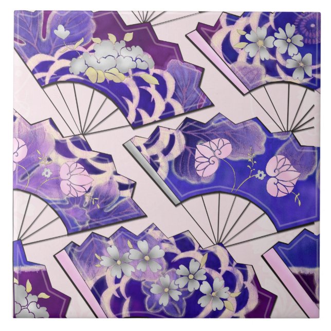 Japanese Traditional Fans Tile (Front)