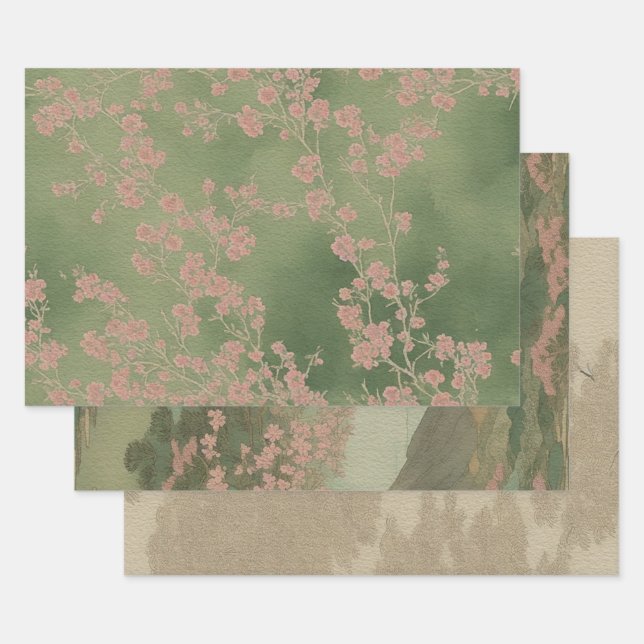 Japanese traditional manuscript ephemera No1 Wrapping Paper Sheet (Set)
