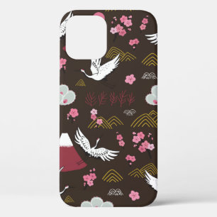 Japanese traditional seamless doodle pattern with  iPhone 12 case
