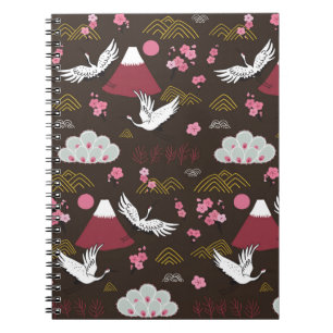 Japanese traditional seamless doodle pattern with  notebook