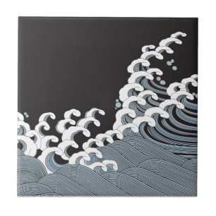 Japanese Traditional Wave Pattern Tile