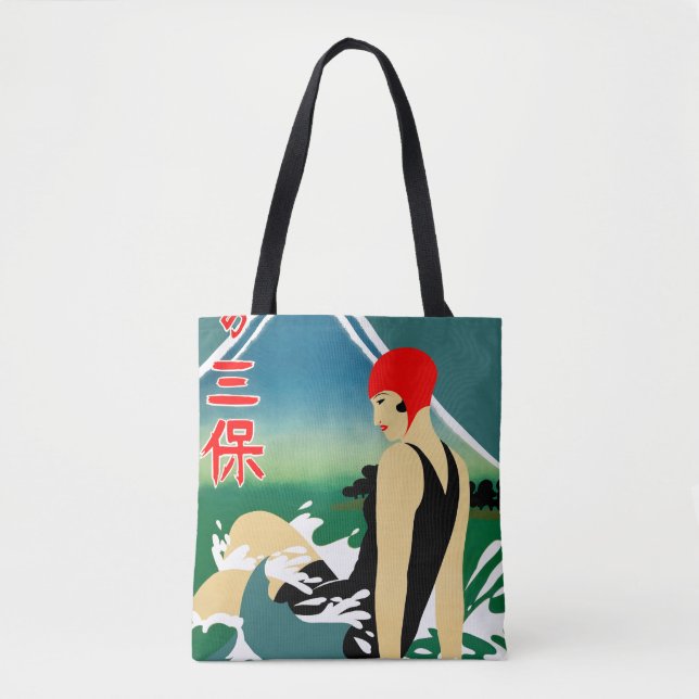 Japanese Travel Tourism Poster 1930s Art Deco Girl Tote Bag (Front)