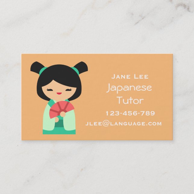 Japanese Tutor Japanese teacher Business Card (Front)