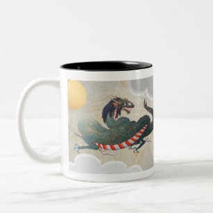 Japanese Twin Dragons 11oz Two-Tone Coffee Mug