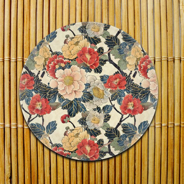Japanese Ukiyo-E Art Floral Pattern Cutting Board (Creator Uploaded)