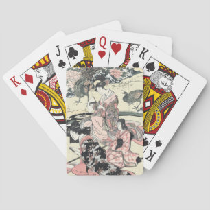 Japanese Ukiyo-e Daimyo no okuzashiki by Toyohiro Playing Cards