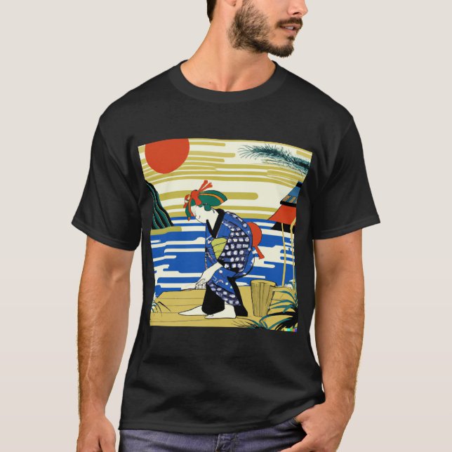 Japanese Ukiyo-e Original Artwork T-Shirt (Front)