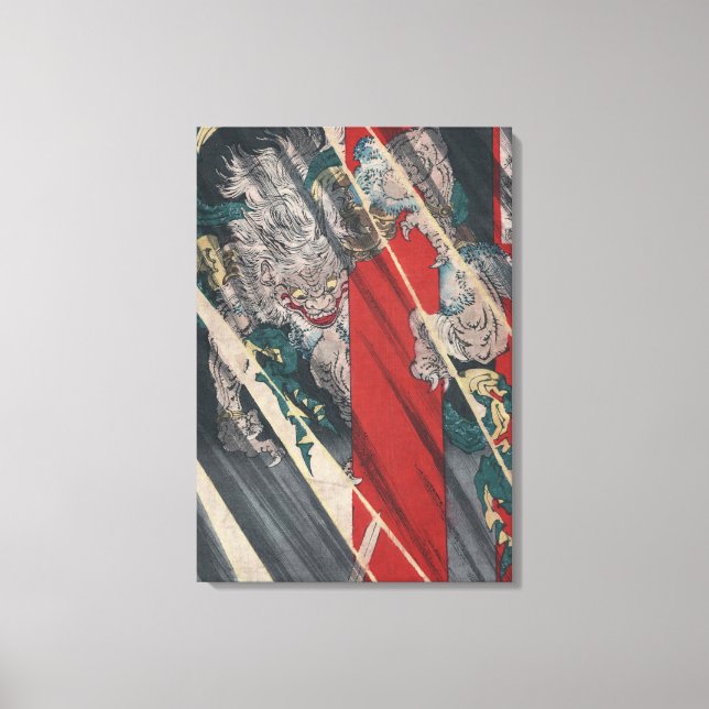 Japanese Ukiyo-e Yokai Ibaraki Demon by Yoshitoshi Canvas Print (Front)