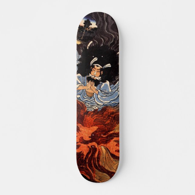 Japanese ukiyoe art skateboard (Front)