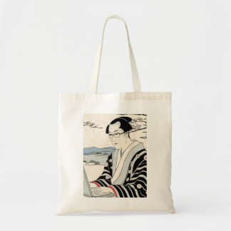 Japanese Ukiyoe Style Kimono Modern Office Worker Tote Bag