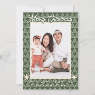 Japanese Uroko Pattern Christmas Photo  Holiday Card