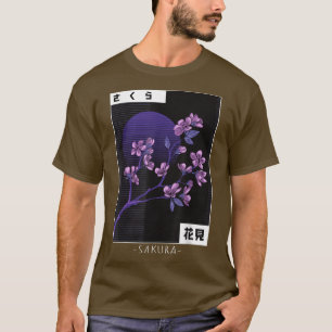 Japanese Vaporwave Cherry Blossom Sakura Flower Re T-Shirt
