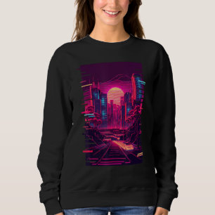 Japanese Vaporwave City Tokyo Urban Futurism Aesth Sweatshirt