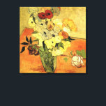 Japanese Vase, Roses, Anemones by Vincent van Gogh Canvas Print<br><div class="desc">Still Life: Japanese Vase with Roses and Anemones by Vincent van Gogh is a vintage fine art post impressionism floral painting featuring a Japanese vase with a bouquet of beautiful garden roses and anemone flowers. About the artist: Vincent Willem van Gogh (1853 -1890) was one of the most famous Post...</div>