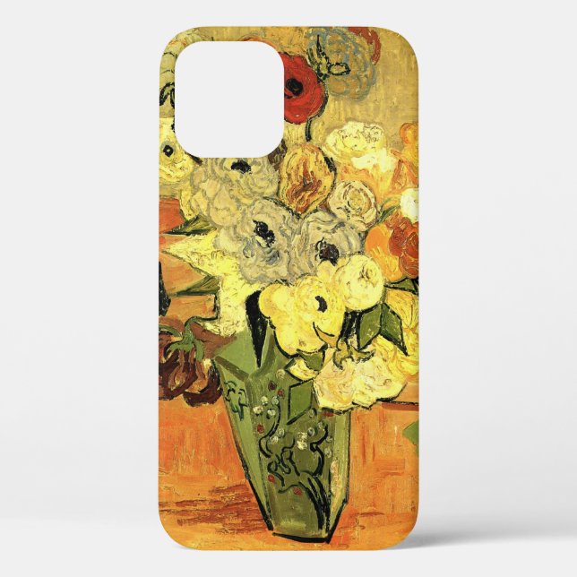 Japanese Vase, Roses, Anemones by Vincent van Gogh Case-Mate iPhone Case (Back)