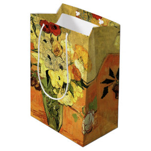 Japanese Vase, Roses, Anemones by Vincent van Gogh Medium Gift Bag