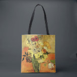 Japanese Vase, Roses, Anemones by Vincent van Gogh Tote Bag<br><div class="desc">Beautiful all-over-print tote bags! Available in two styles and two sizes! Still Life: Japanese Vase with Roses and Anemones by Vincent van Gogh is a vintage fine art post impressionism floral painting featuring a Japanese vase with a bouquet of beautiful garden roses and anemone flowers. About the artist: Vincent Willem...</div>
