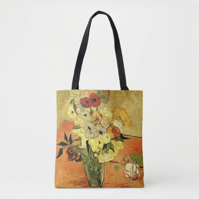 Japanese Vase, Roses, Anemones by Vincent van Gogh Tote Bag (Front)