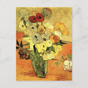 Japanese Vase with Roses and Anemones by van Gogh Postcard