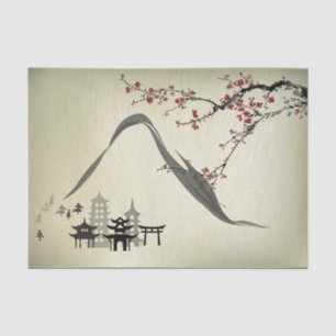 Japanese,vintage,cherry blossom,water colour,art,r tissue paper