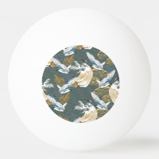 Japanese Vintage Crane Birds Pattern Ping Pong Ball