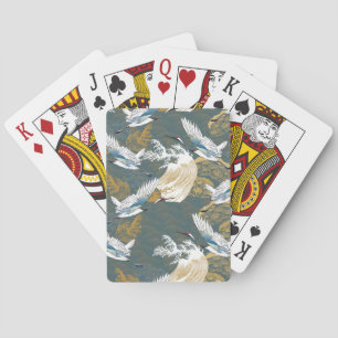 Japanese Vintage Crane Birds Pattern Playing Cards