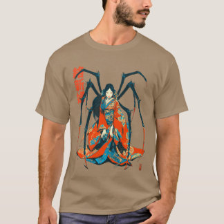 Japanese Vintage Demon Jorogumo Spider Woman Yokai T-Shirt