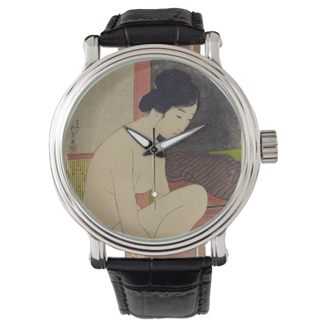 Japanese Vintage Image of Woman After Bath Watch (Front)
