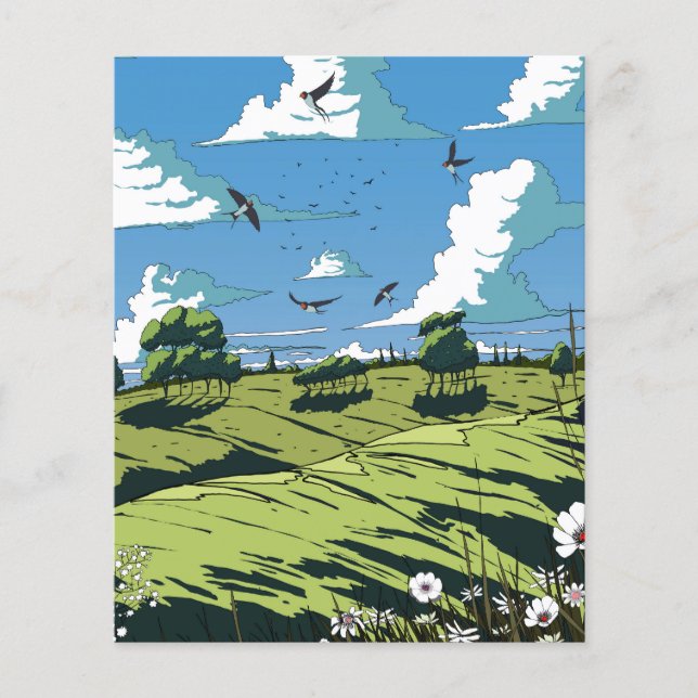 Japanese Vintage Landscape At Night (Front)