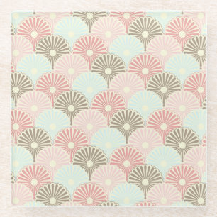 Japanese vintage pattern glass coaster