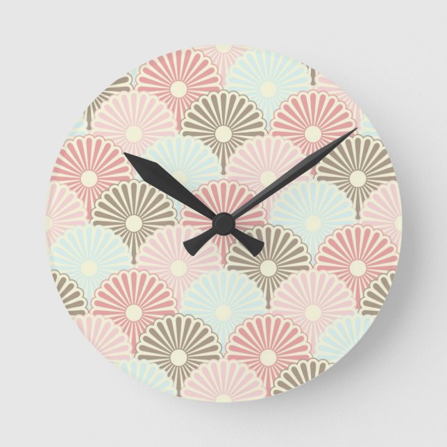 Japanese vintage pattern round clock (Front)