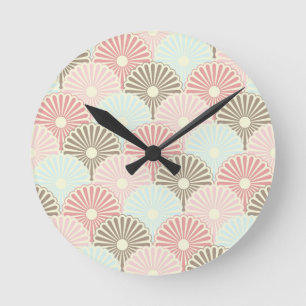 Japanese vintage pattern round clock