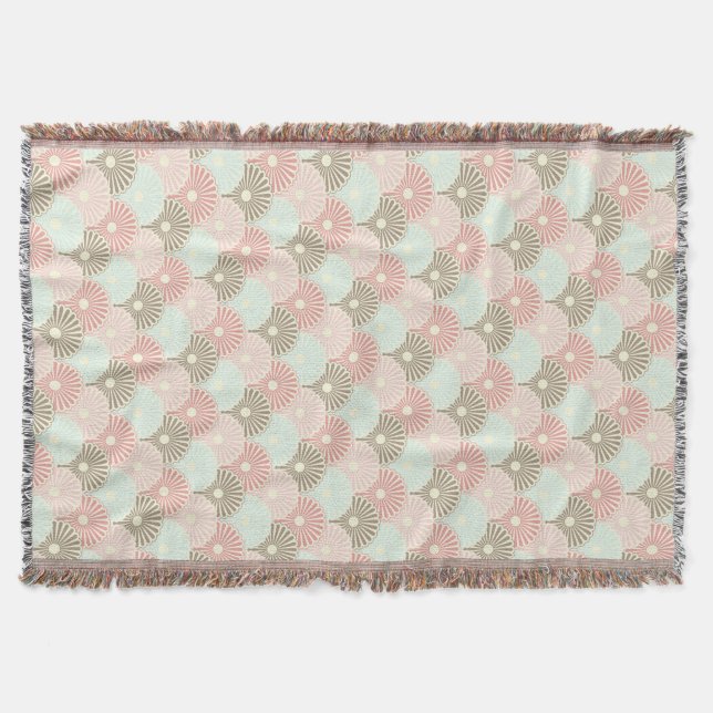 Japanese vintage pattern throw blanket (Front)