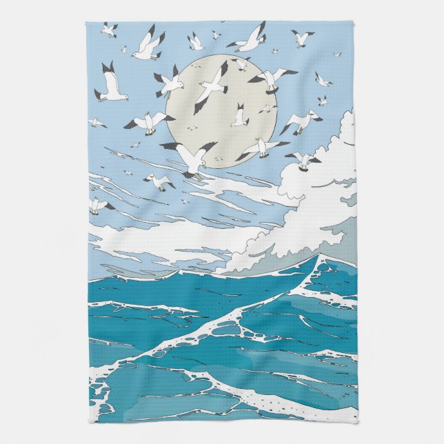 Japanese Vintage Seqscape Tea Towel (Vertical)