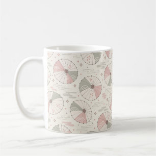 Japanese Wagasa Umbrellas Pastel Pattern Wrapping Coffee Mug