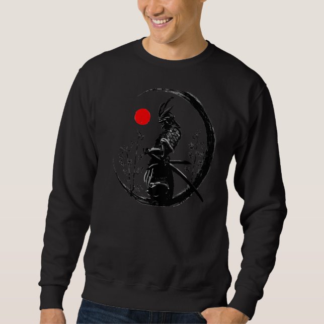 Japanese Warrior In An Ink Circle Samurai Will Pre Sweatshirt (Front)
