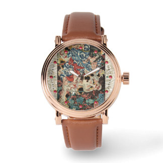 JAPANESE WARRIOR KILLING A MONSTROUS CAT Ukiyoe Watch