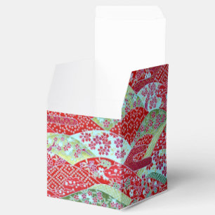 Japanese Washi Art Red Floral Origami Box