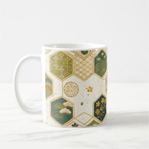 Japanese Washi Paper Hexagon Pattern Seamless Sa Coffee Mug