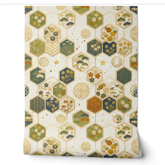 Japanese Washi Paper Hexagon Pattern | Seamless Sa Wallpaper